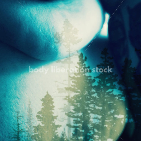 Illustrated Art Stock: Plus Size Woman’s Rolls with Forest Overlay [Body Liberation Stock exclusive] - Body Liberation Photos & Stock