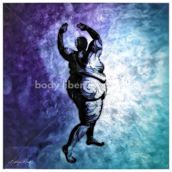 Illustrated Art Stock:Plus Size Black Woman Surrenders to the Cosmos - Body Liberation Photos & Stock